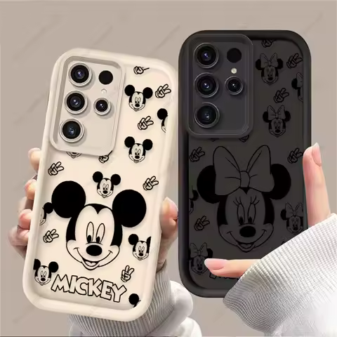 Disney Mickey Minnie Case For Samsung Galaxy S24 S23 S25 Ultra S22 S21 Plus FE A56 A36 A26 A16 A06 A15 A25 A35 A55 5G Back Cover