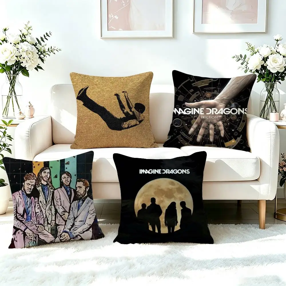 Rock I-Imagine Dragons Band  Square Double-Sided printed Pillow Case Bedroom Bedside Pillow Sofa Cushion Cover
