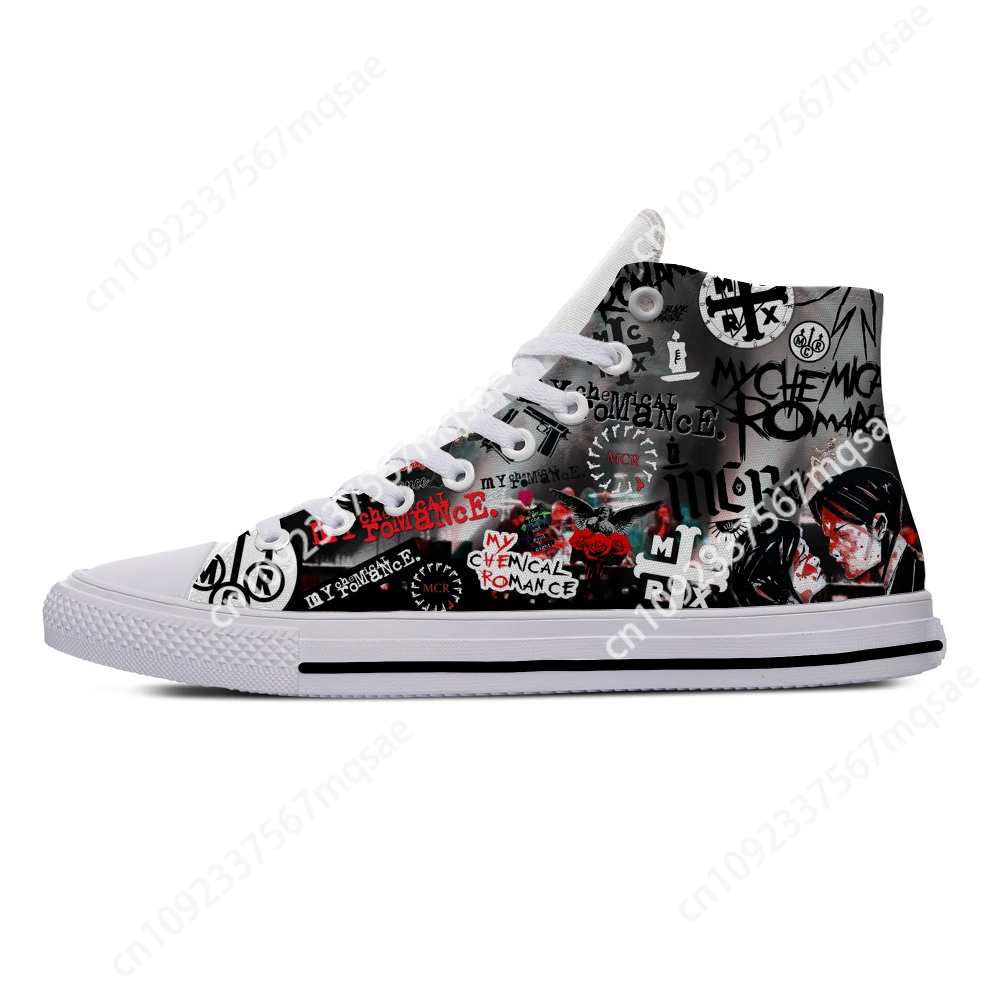 

Hot Summer My Chemical Romance MCR Rock Band Funny Casual Shoes High Top Lightweight Men Women Sneakers Breathable Board Shoes