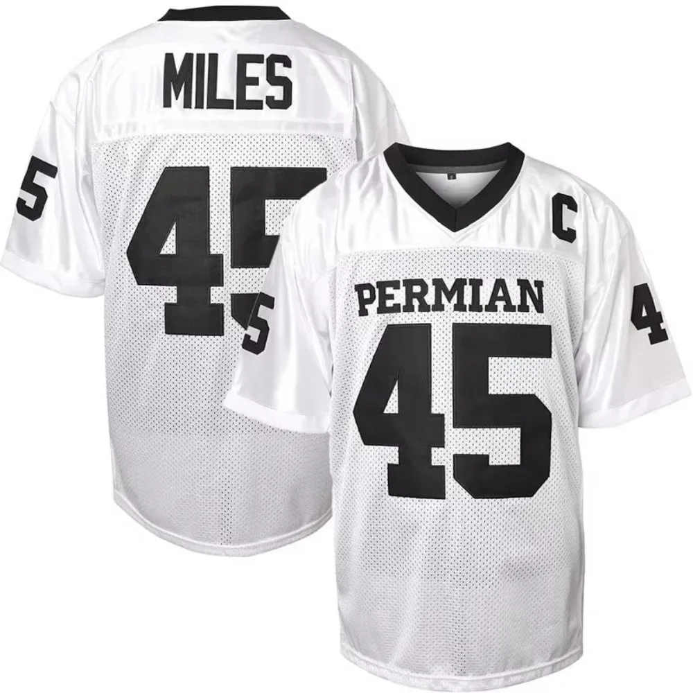 2026 Movie PERMIAN 45 MILES Football Jersey Mens American Rugby Clothing Tops Breathable Quick Drying Sewing Soccer Jerseys Male