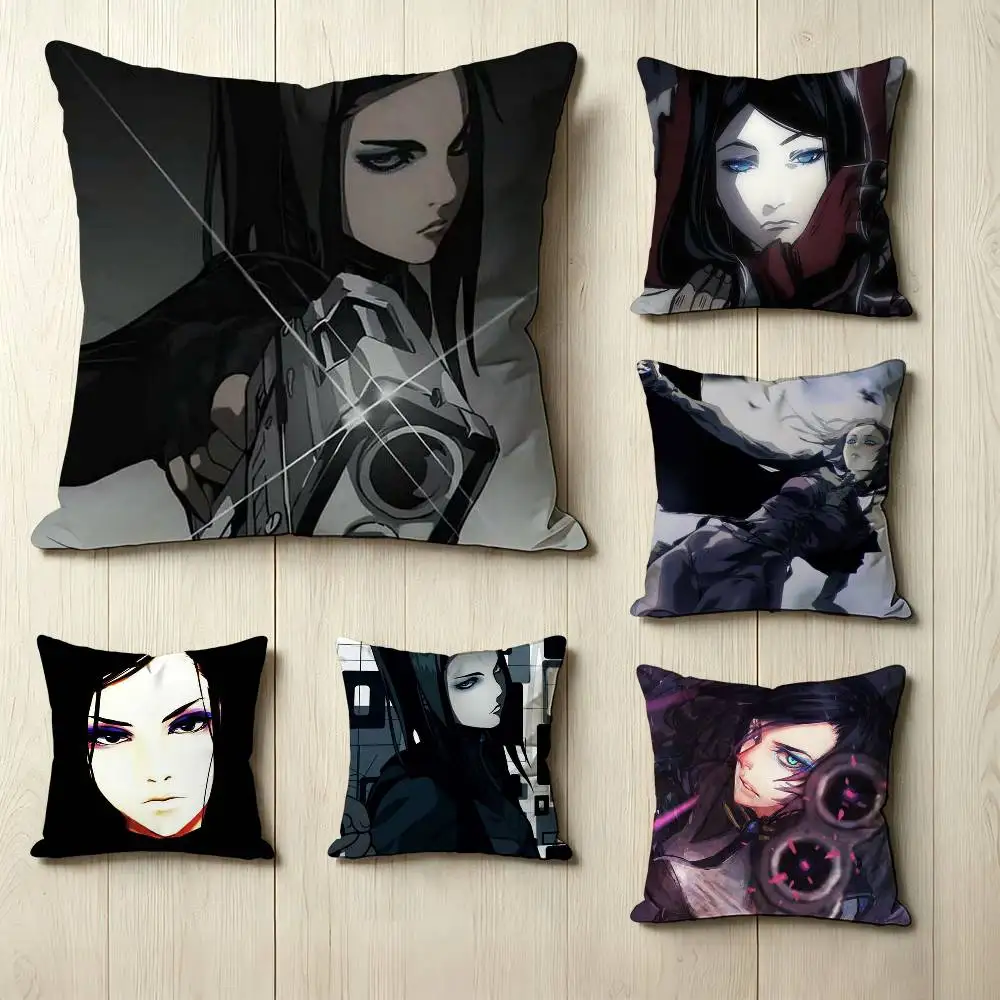 Suspense anime E-Ergo P-Proxy  Square Double-Sided printed Pillow Case Bedroom Bedside Pillow Sofa Cushion Cover