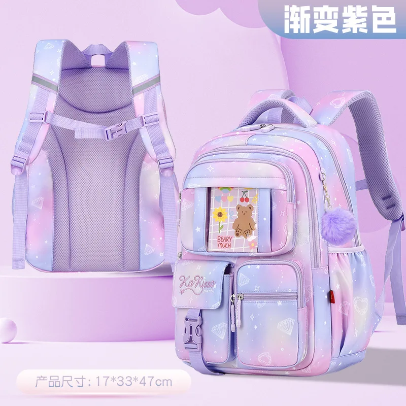 THRUM Top Quality School Backpack for Girls with Chest Buckle Kids Bookbag for Elementary Water School Bag Mochilas