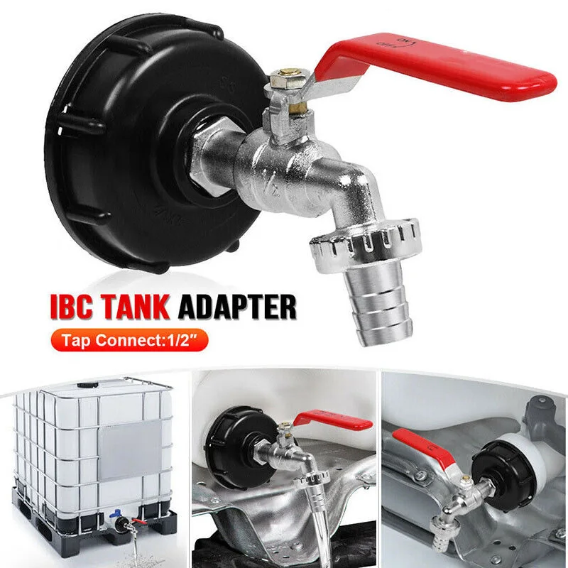 

IBC Tank Tap Adapter Nipple S60x6 Thread Garden Hose Quick Connect Faucet Alloy Tank Liter IBC Tank Valve Fitting