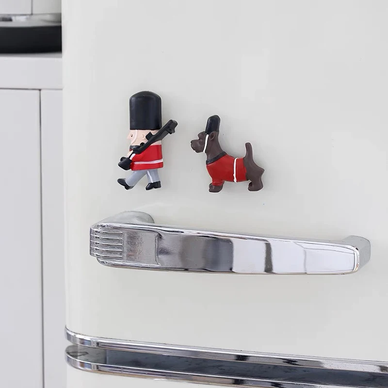 England Magnetic Stickers London Royal Guard London Red Bus UK Resin Dog Fridge Magnets Sticker Travel Souvenir Gift Home Decor
