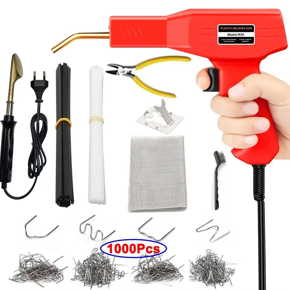50W Hot Stapler Plastic Welding Machine Plastic Bumper Soldering Iron 2 in 1 Garage Tools Car Bumpers Repair Kit PVC Welder Gun image 3
