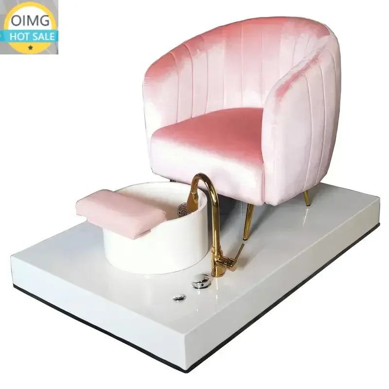 Hot Pink Nail Salon Foot Luxury Pedicure Chair Bench Massage Pedicure Throne Spa Chair Luxury for Barber Shops
