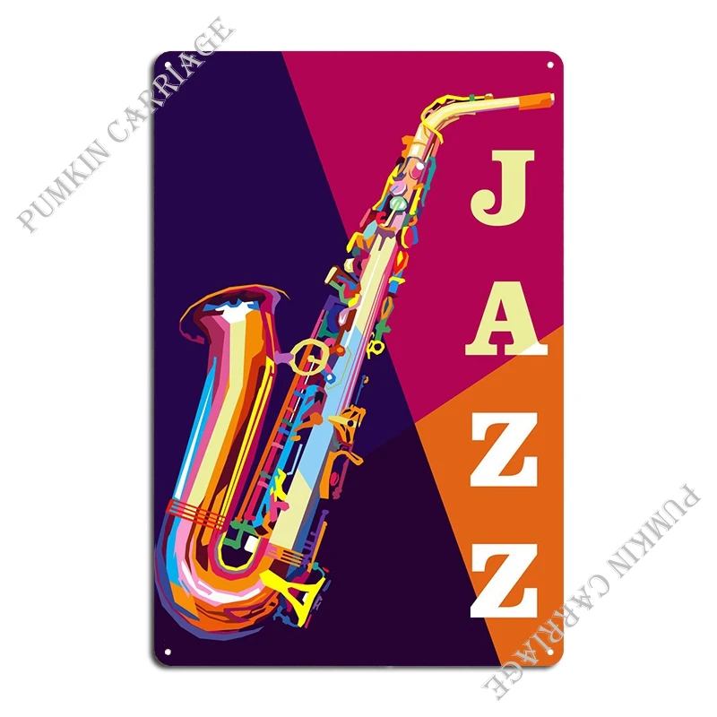 Saxophone Metal Sign Rusty Club Custom Cinema Tin Sign Poster