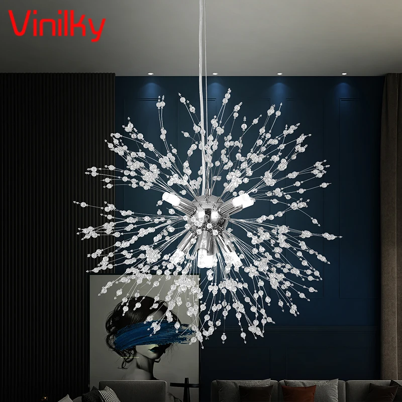 Crystal Snowflake Small Chandelier Living Room Kitchen Modern Pendant Lights for Bedroom Indoor Decora LED Luxury Ceiling Lamps