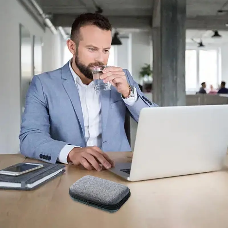 Kopfhörer tasche Eva Aufbewahrung tasche mit Clip kabel gebundener Kopfhörer hülle Halter Schutzhülle Reisetasche wasserdicht für alle 2,5 Zoll
