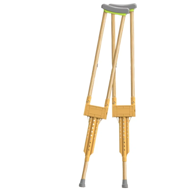 

Retractable quadrupedal aluminum alloy crutches for young and elderly patients with wood grain assisted walking rehabilitation