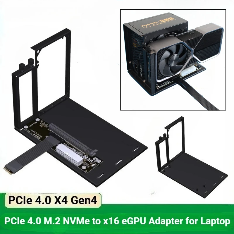 

ADT PCI-E 4.0 x4 Full Speed for M.2 NVMe MKey to PCIe x16 4.0 Laptop External Graphics Card eGPU Adapter NUC/ITX/STX/Notebook PC