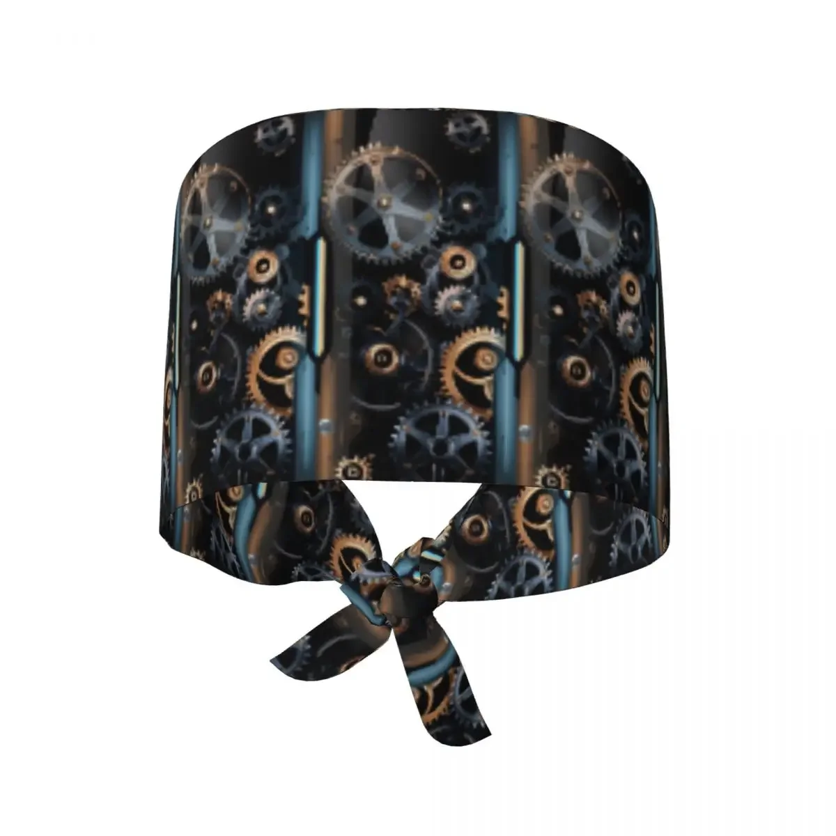 Mechanical Machine Gears Steampunk Style Scrub Hat Doctor Working Surgical Cap Unisex Adjustable Nursing Caps for Dentist