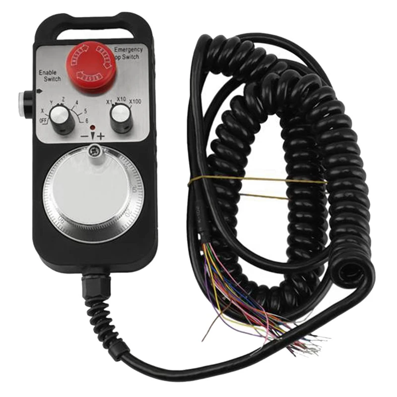 

Handwheel Type Universal CNC MPG Pendant Hand Wheel 100 Pulse 5V & Emergency Stop CNC Router Handwheel