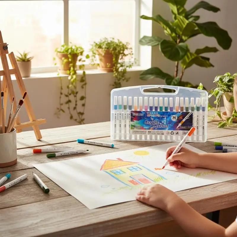 12/24/36/48/60Pcs Acrylic Paint Marker Set With Water Based Odorless Ink And Assorted Colors Perfect For Drawing DIY Crafts
