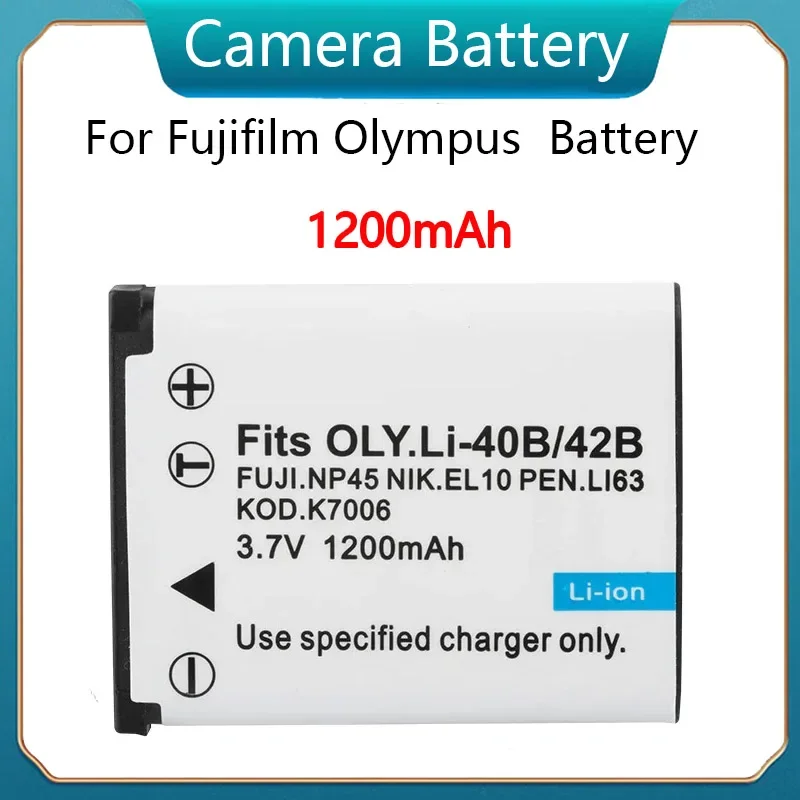 1200mAh Battery NP-80 NP-82 D-LI63 KLIC-7006 Li-42B EN-EL10 NP-45 Camera Battery Pack for Fujifilm Olympus Kodak Pentax Casio