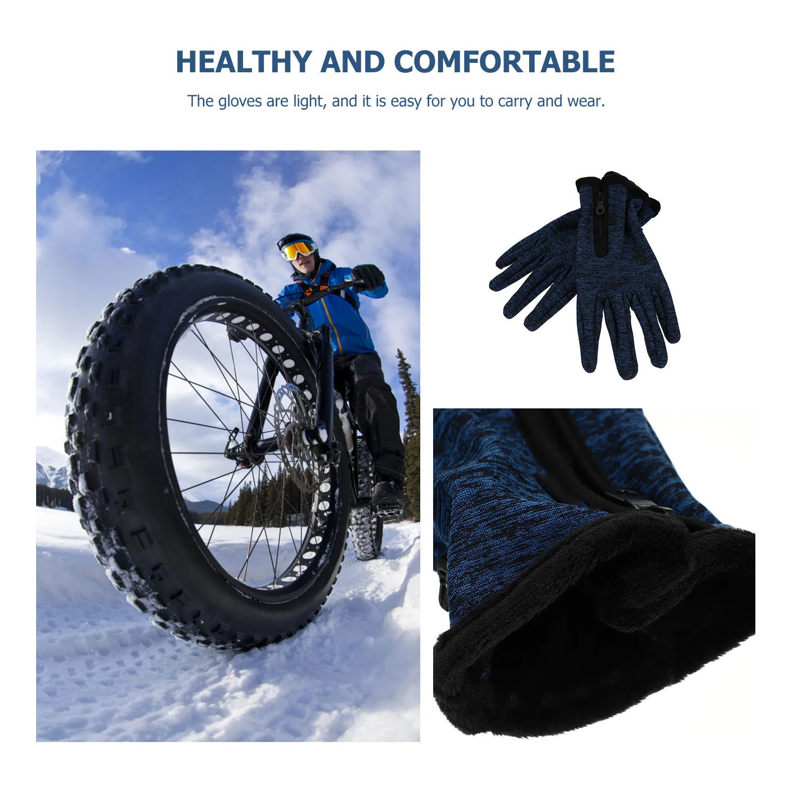 

1 Pair Winter Thicken Unisex Skiing Gloves Windproof Warm Keeping Outdoor Cycling Riding Touch Screen Anti-Skid Waterproof Cold