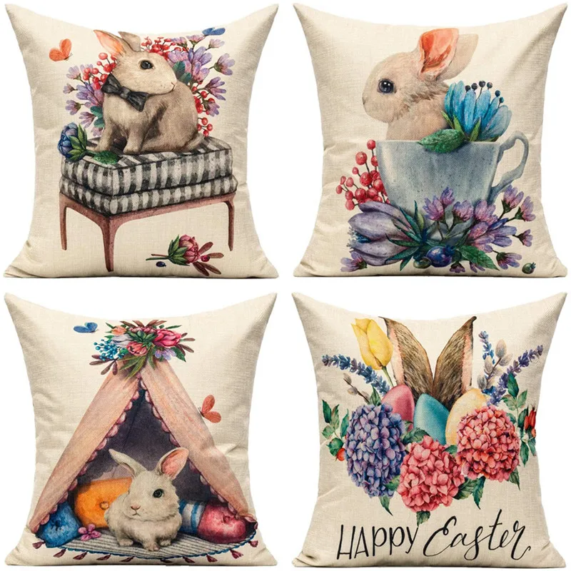 

45x45 см чехол с пасхальным яйцом, Кроликом, подушкой, красивые подарки, современный чехол для дивана, поясная подушка, чехол, украшение для домашнего текстиля