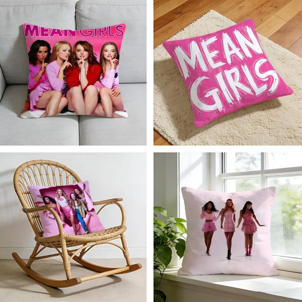 

Чехол для подушки Movie TV M-Mean Girls, коротковорсовая плюшевая наволочка для кровати, дивана, автомобиля, можно стирать.