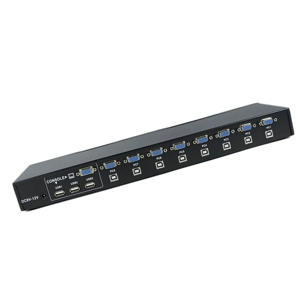 

Hot 8 Ports External KVM Switch Box Universal USB 2.0 Manual Switcher Support For 1920 x 1440 VGA Splitter Adapter Dropshipping