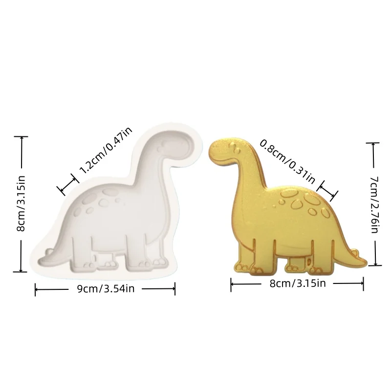 Cute Green Dinosaur Silicone Mold, Spotted Cute Design Mold, Silicone Mold for Making Desserts, Fondant, and Chocolate