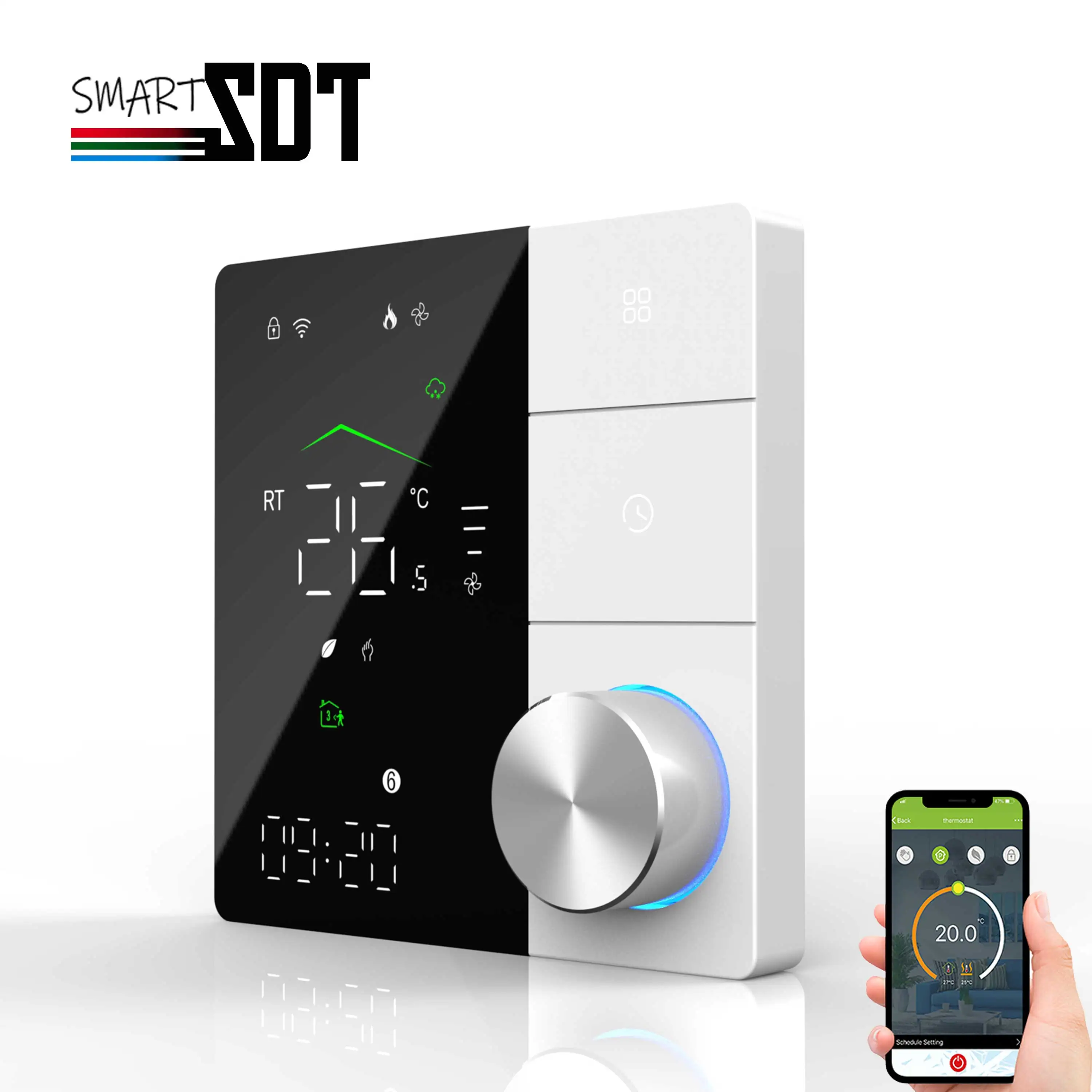 Imagem -02 - Termostato para Sistema Hvac Residencial 24v 220v Rs485 Wifi Temp de Gerenciamento Funciona com Amazon Alexa Assistente do Google Yandex Alice
