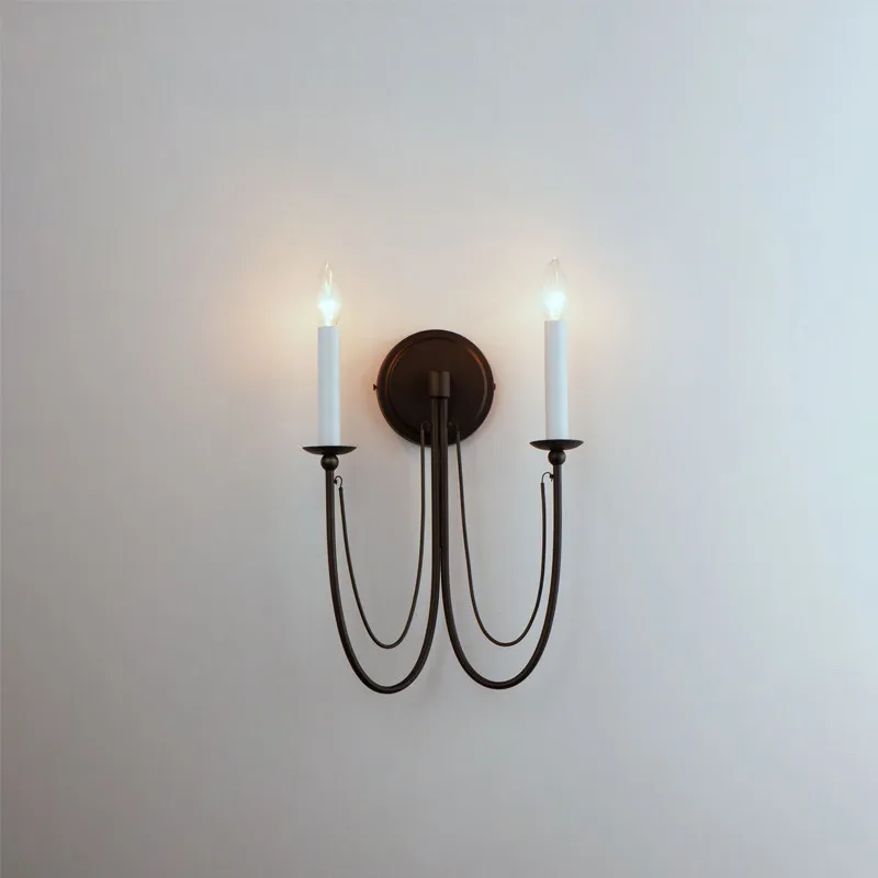 American  Retro Loft style iron Wall Lamp LED Simple Hotel Guest room Bedside night light  Aisle Restaurant Project Wall sconces