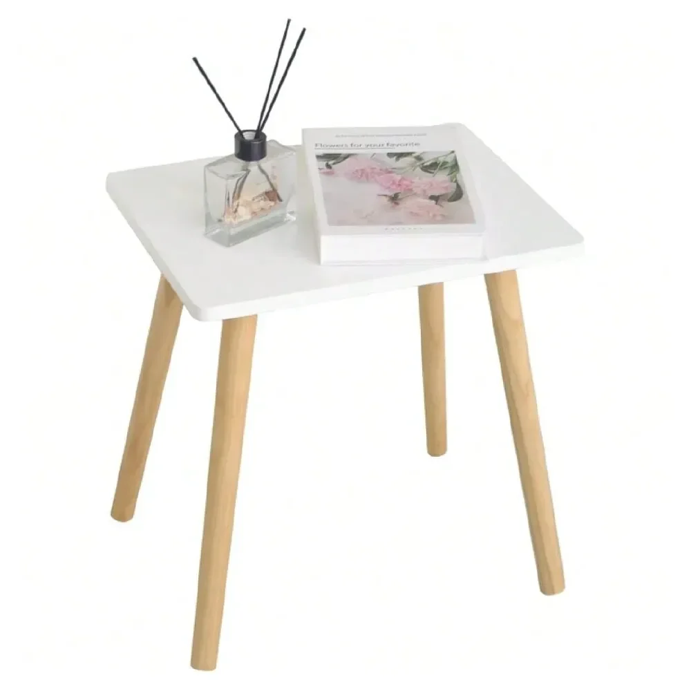 

Столик, маленький приставной столик для гостиной, спальни, офиса, небольших помещений, современный белый прикроватный столик из массива дерева.
