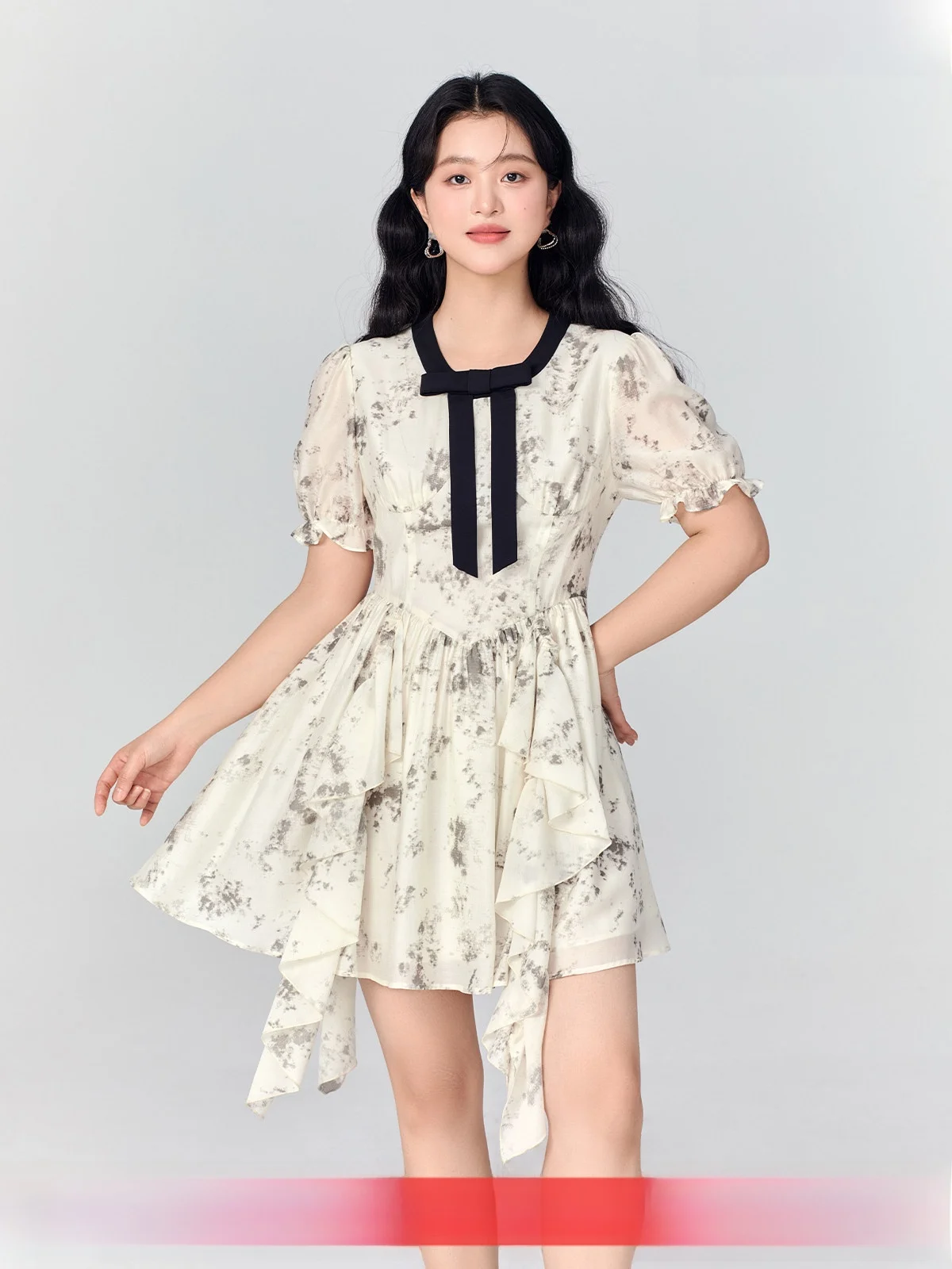 

Женское летнее платье GW больших размеров с утягивающим эффектом на талии, новое, микро-облегающее, для полных женщин, А-силуэт, стройнящее