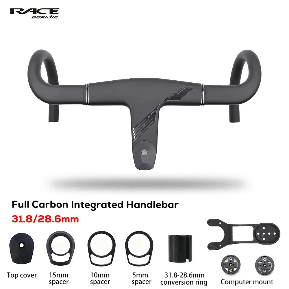 

RACE Full Carbon H11 Aero Integrated Road Bike Handlebar,Bicycle Cockpit,390/400/420mm,Fork steerer 28.6/31.8mm,Bicycle parts