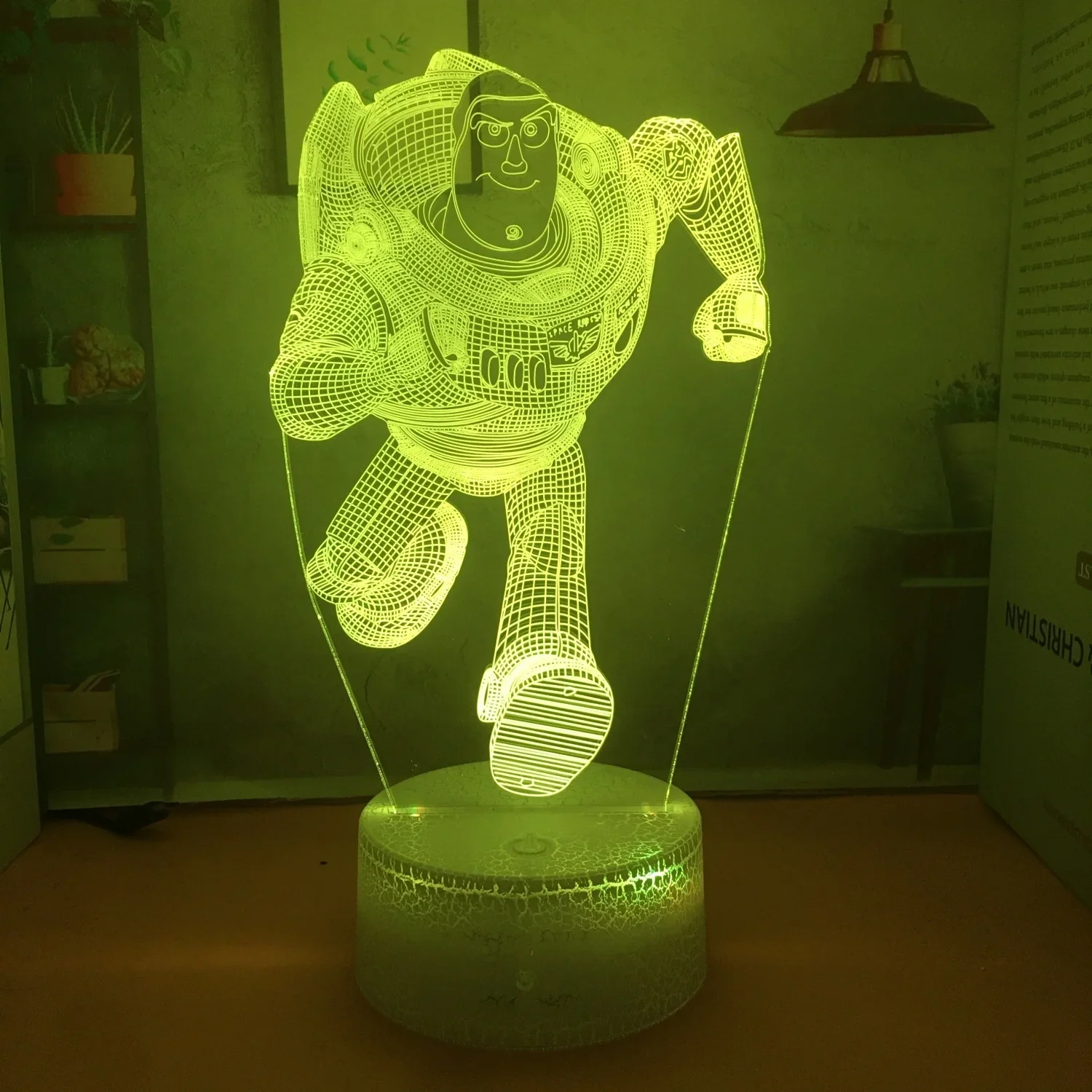 Disney Toy Story Woody Buzz Lightyear Anime Figure 3D Night Light Bedroom Ornaments Gift for Children