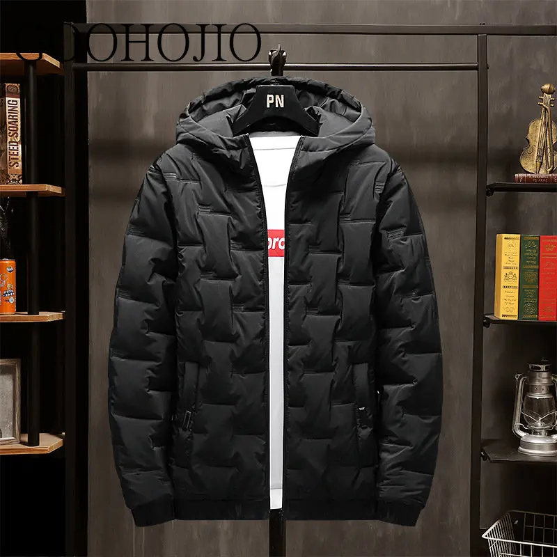 Autumn Jacket Men Cotton Padded Jacket Korean Fashion Streetwear Casual Jacket Men Fashion Clothing Hooded Coats Keep Warm