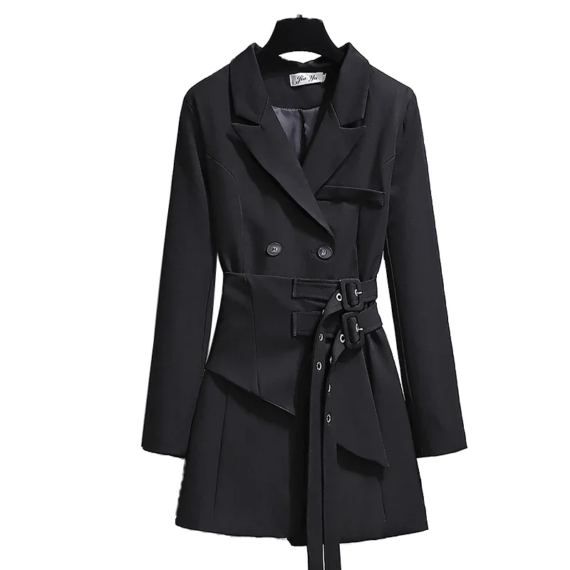 

Irregular Suit Trench Coat Women Autumn New Style Temperament Waist Jackets Design Sense Suit Dress