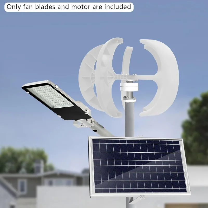 Windmill Power Generation 5-Blade Lantern Wind Turbine with Vertical Axis Lantern 600 W DC 24 V for Wind and Solar Street Lights