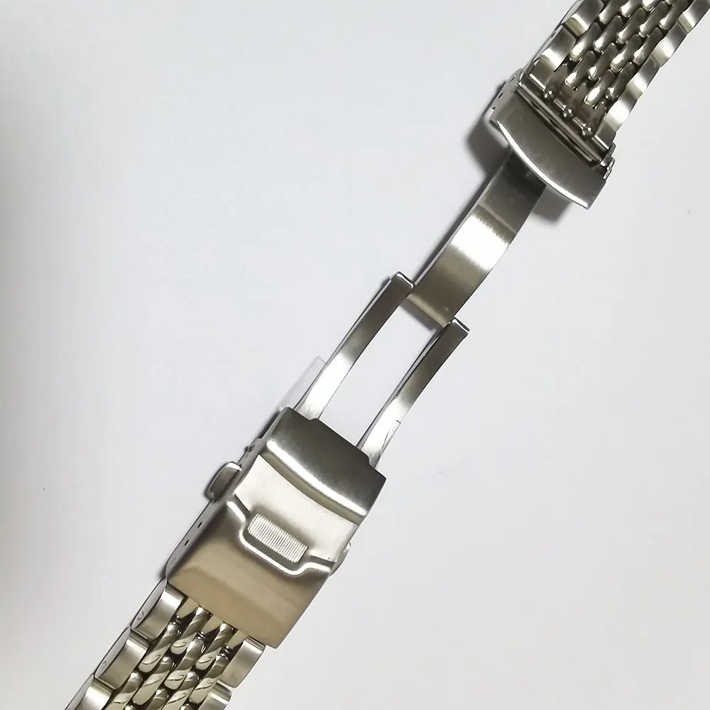 22mm SKX007 SKX009 SKX173 Curved End 316L Stainless Steel Bead of Rice Watch Band Strap Bracelet Fit for SEIKO Dive Watch