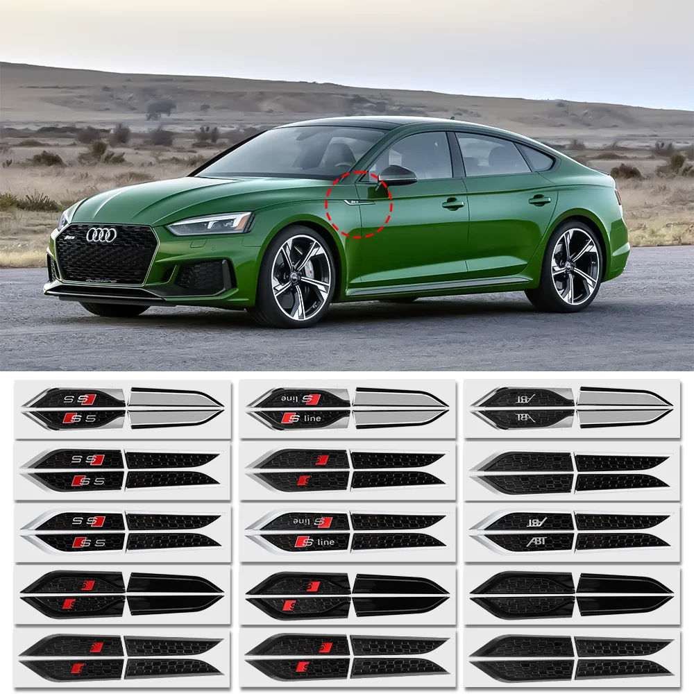 2 шт. 3D ABS S5 SLINE ABT RS5 значок на крыло автомобиля боковое крыло эмблема наклейки авто модификация аксессуары для AUDI декоративные наклейки