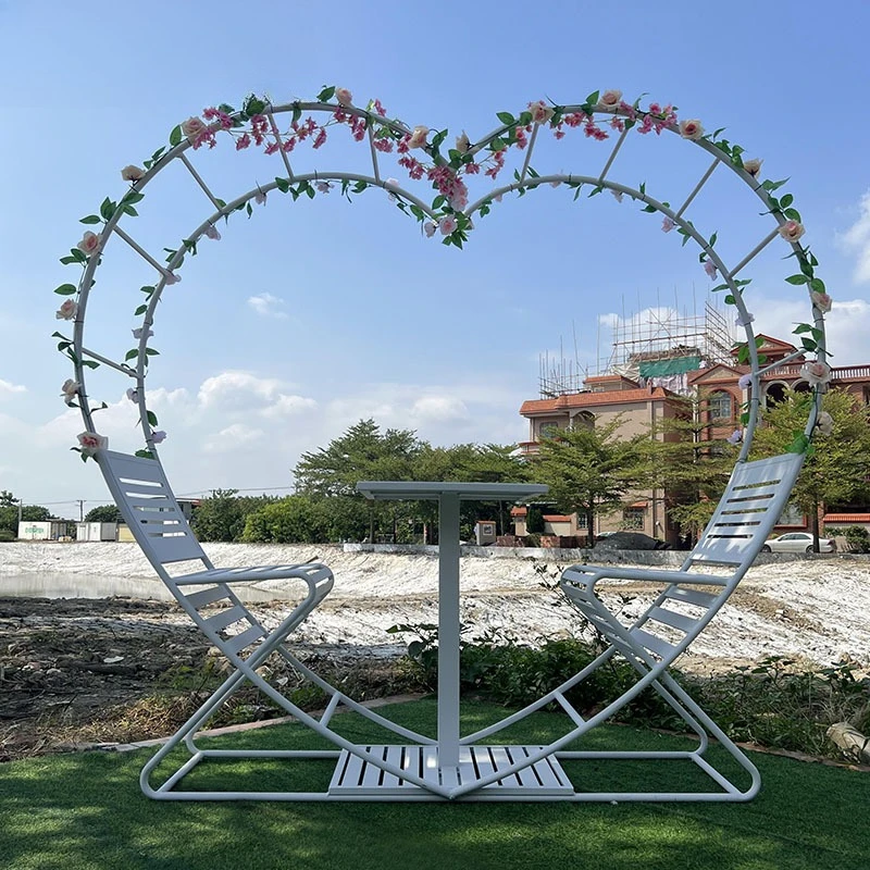 

B & B villa outdoor creative heart-shaped card seat combination outdoor garden courtyard scenic spot waterproof and sunscreen