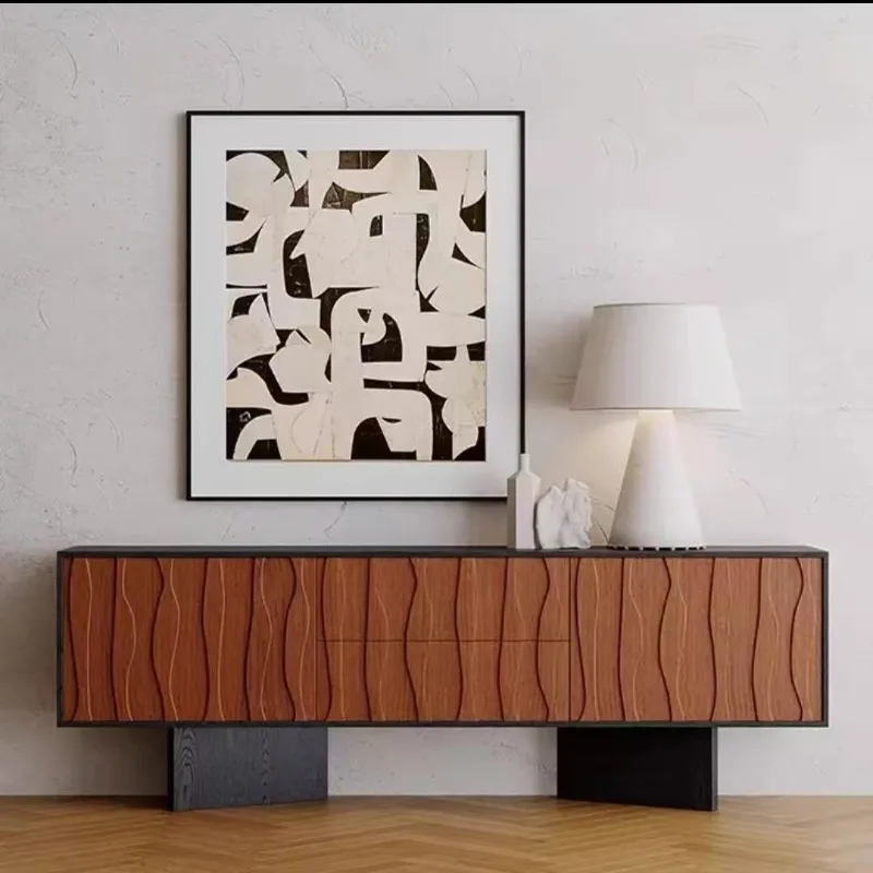Medieval solid wood TV cabinet, living room wall locker, modern simple storage cabinet, porch cabinet, locker