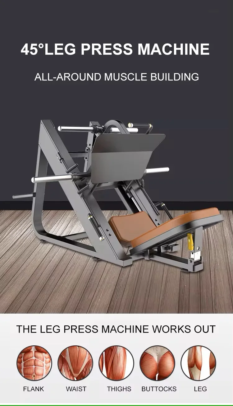 Professional Hot Style Gym Fitness Equipment Reverse Pedal Machine Plate Loaded Degree Leg Press Hack Slide Machine