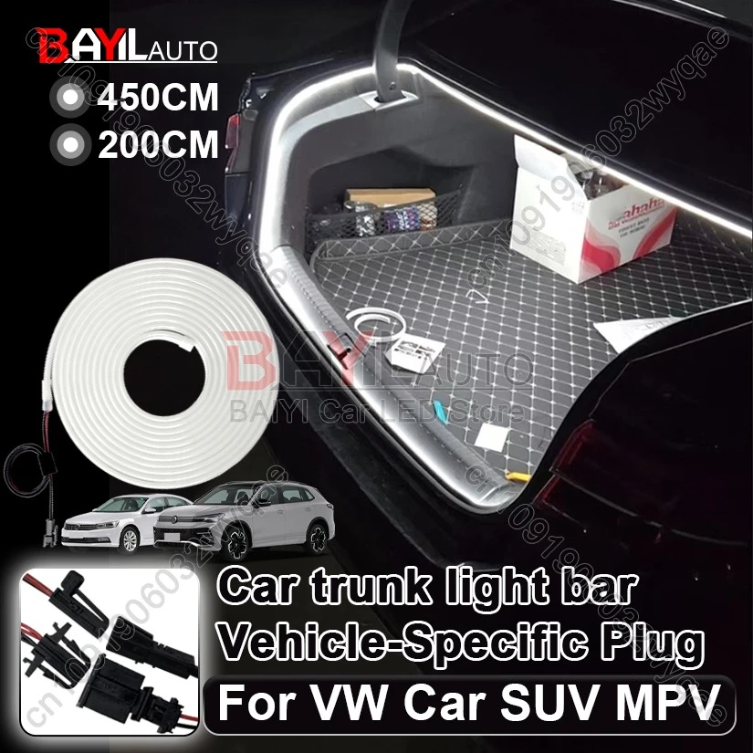 

Suitable For Volkswagen Car trunk light bar, 450/200cm 12V LED light bar, Plug and play auto parts For VW Car atmosphere light