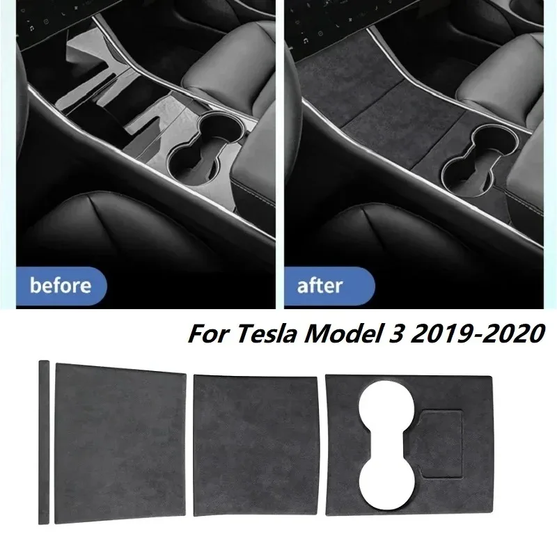 Car Central Console Gear Shifter Panel Modifed Decorative Cover Pad Sheath Shell Sticker For Tesla Model 3 2019-2020
