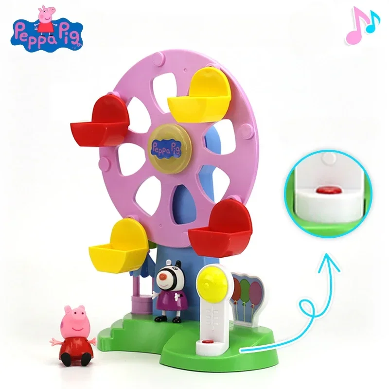 

Оригинальный набор Hasbro Peppa Pig серии Электрический колесо обозрения, детские игрушки, музыкальная сцена, подарки на день рождения и Рождество