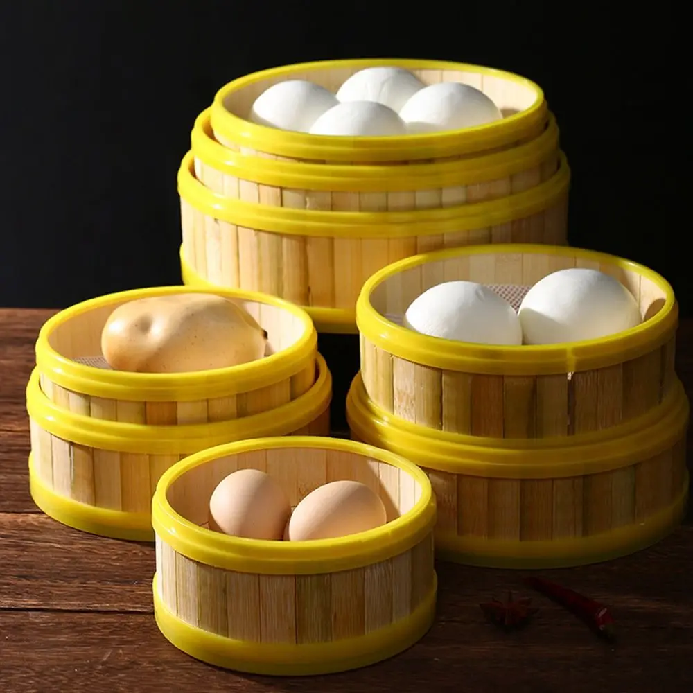 Bamboo Wooden Steamer Kitchen Cookware Fish Rice Dim Sum Basket Rice Pasta Cooker With Lid food Steamed stuffed Bun Steamer