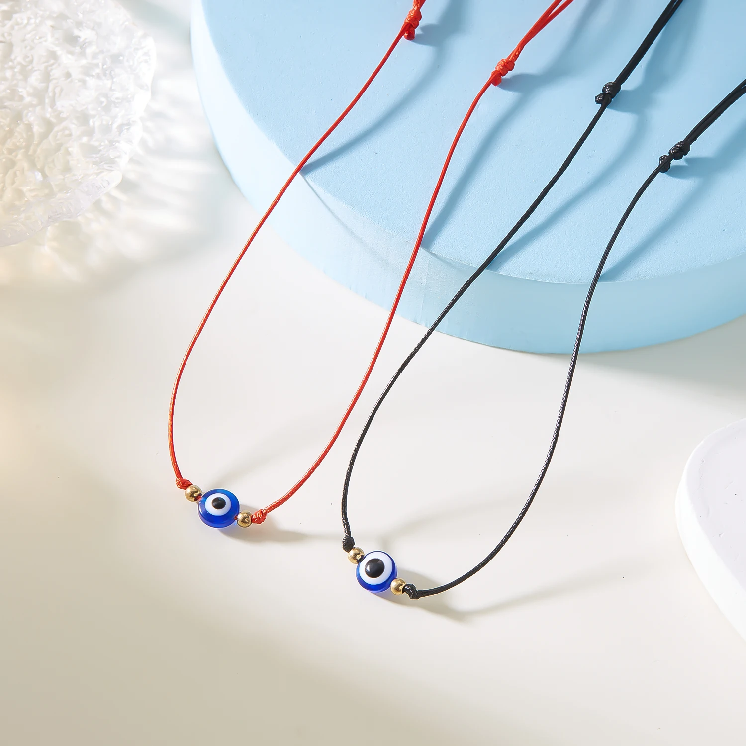 Minimalistische Lucky Red Rope Eye Anhänger Halsketten für Frauen Männer Mode Türkische Blaue Evil Eye Halsketten Party Schmuck Geschenke – Detail 10