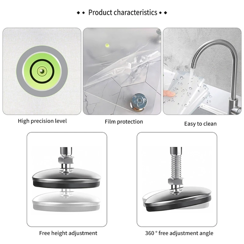 Adjustable Resin Leveling Table for DIY Projects Bubble Leveling Board Anti Slip Base Foot Easy to Clean Leveling Table Dropship