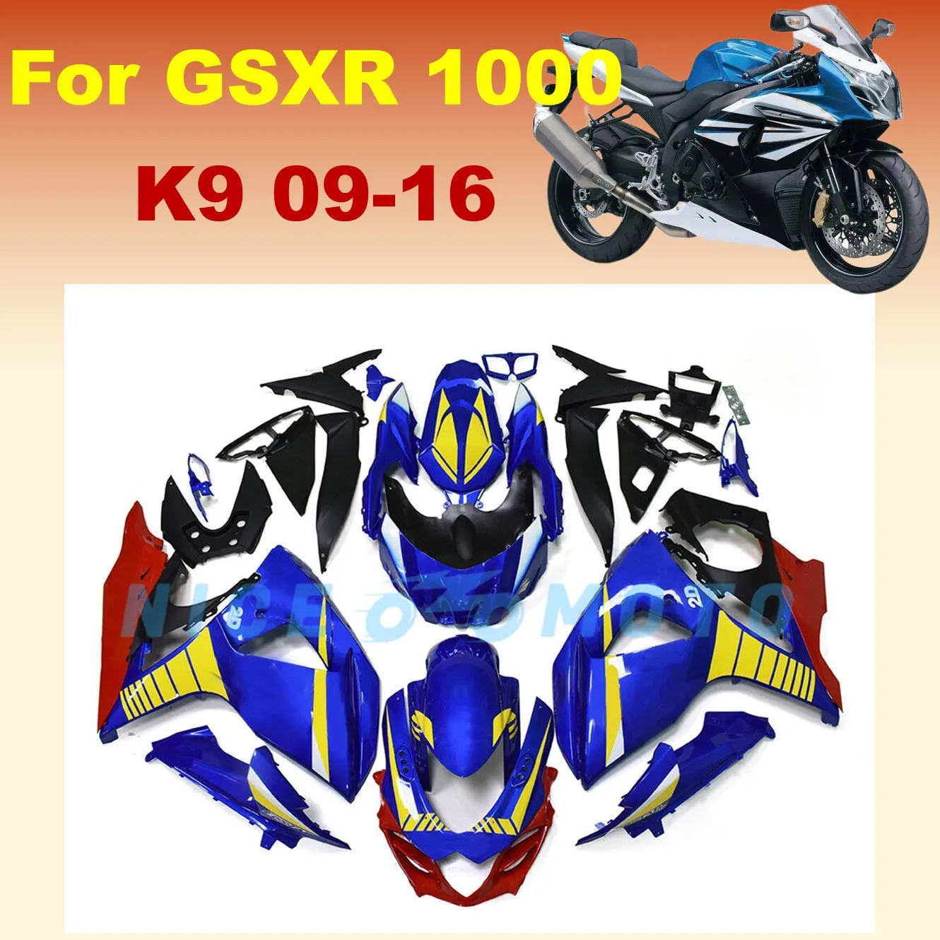 For Suzuki GSXR1000 2009-2016 Bike Fairing Kit  K9 2010 11 12 13 14 15 GSXR 1000 Custom Color Bodys