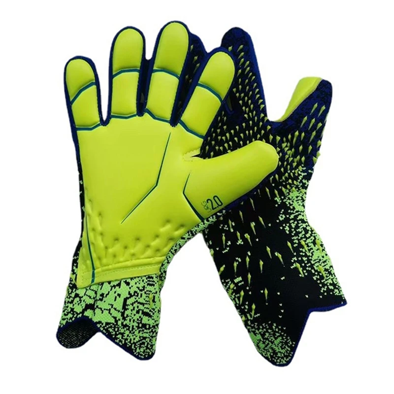 Latex Soccer Goalie Goalkeeper Gloves Anti-Slip Football Glove Finger Protection Gloves Soccer Equipment Green,No.9