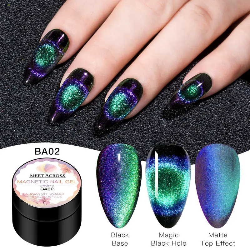 Incontra attraverso 9D Galaxy Gel Magnetic Cat Eye Nail Gel Polish Long Lasting Shining Magnet Cat Eye Nails Nail Art Soak Off Gel UV