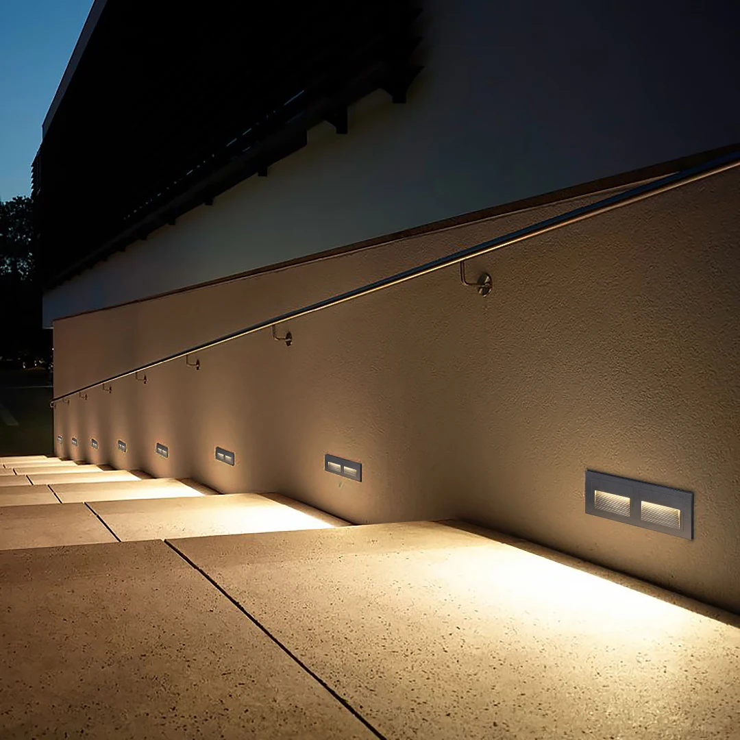 

Square Waterproof Outdoor Wall Light Aluminum Light Emitting Diode Embedded Stair Light