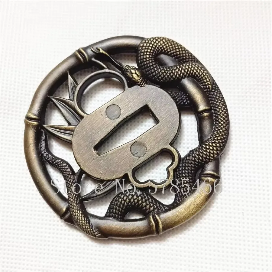 26cm Handle For Japanese Samurai Sword Katana Wakizashi DIY Metal Set Fittings Snake Tsuba+Menuki+Fuchi+Kashira+Habaki+Seppa