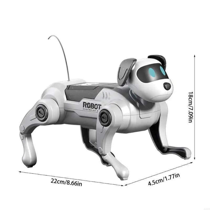 لعبة جذعية تعليمية يمكنك صنعها بنفسك مجموعة كلب آلي للتحكم عن بعد مع حركة لعبة الحيوانات الأليفة الإلكترونية للأطفال A2UB